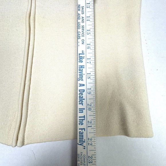 VTG Banana Republic Y2K Wool Zip Sweater Hood Cream Womens Medium EXCELLENT RARE - Picture 5 of 12